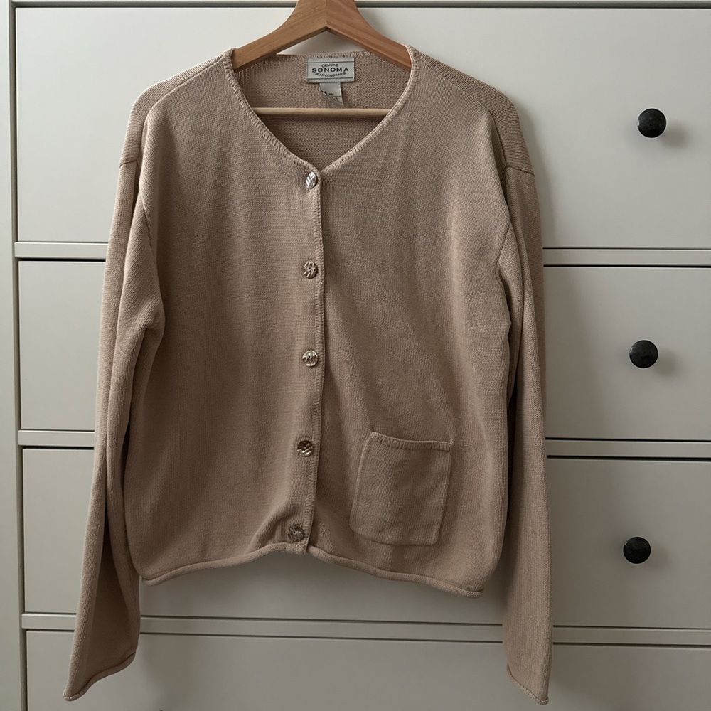 Sonoma Women's Tan Cardigan Sweater